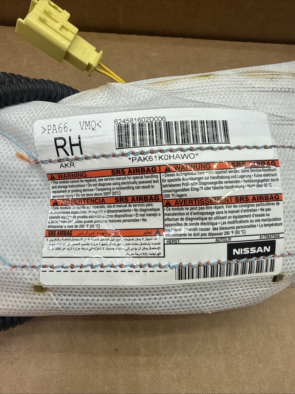 2017-2022 Nissan Rogue Sport Front Right Side Passenger Seat Air Bag Airbag3