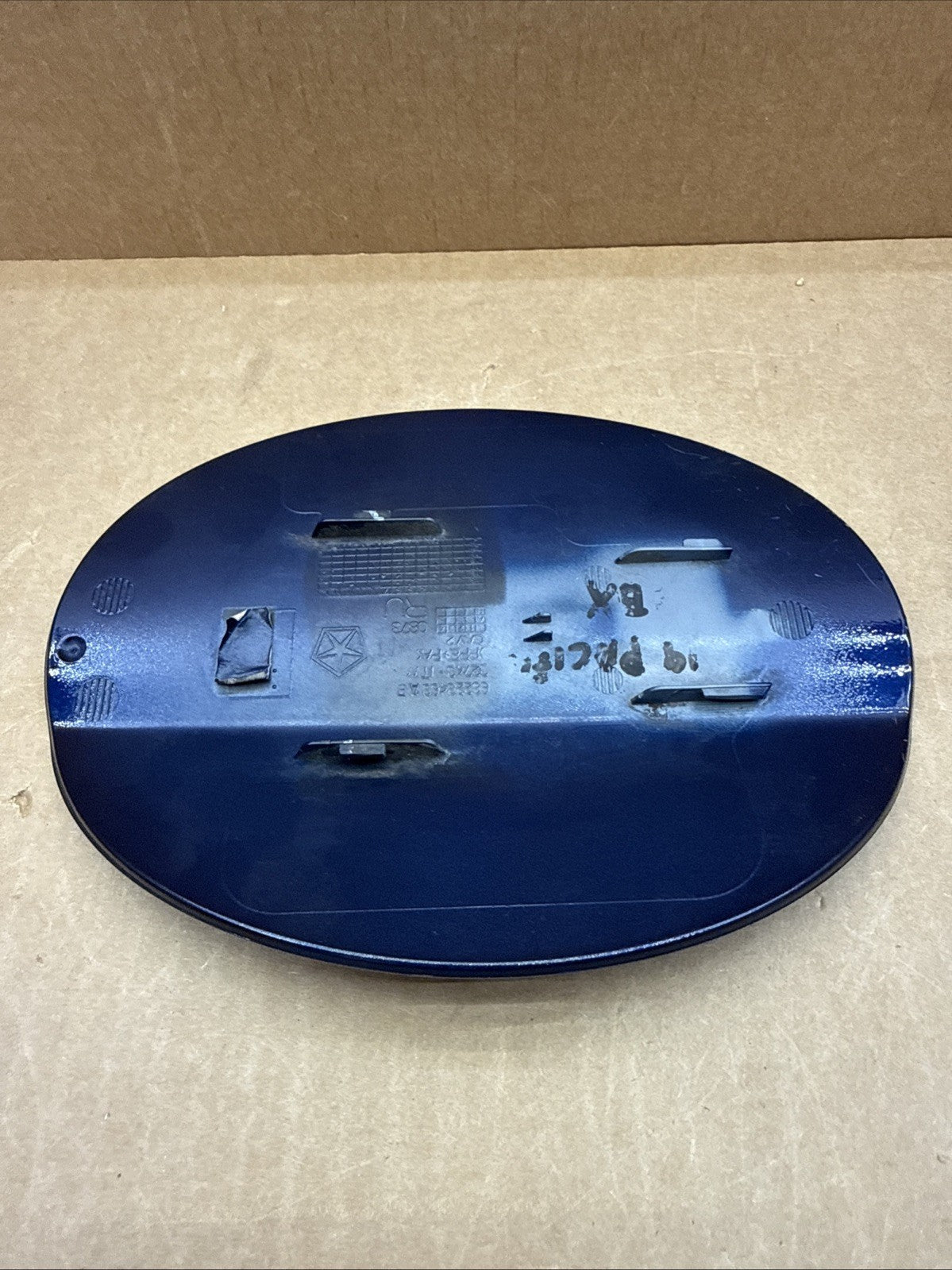 2017-2025 Pacifica Fuel Gas Tank Filler Door Lid Cover OEM PBX Blue Scratched6