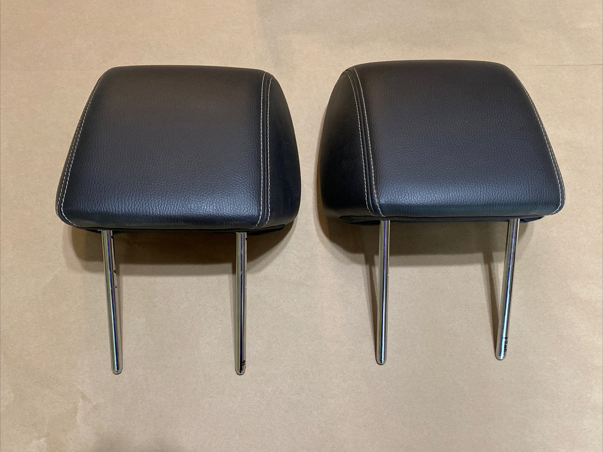 2011 2014 Ford F150 Front Driver Passenger Head Rest Headrest Black Leather Pair6