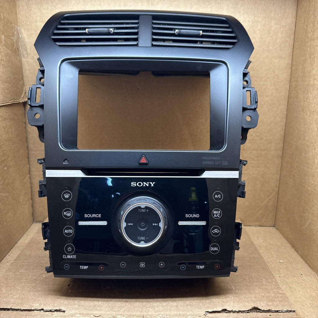 2011 2015 Ford Explorer 8" Sony Radio Climate Control Panel Bezel EB5T 18A802 HA0