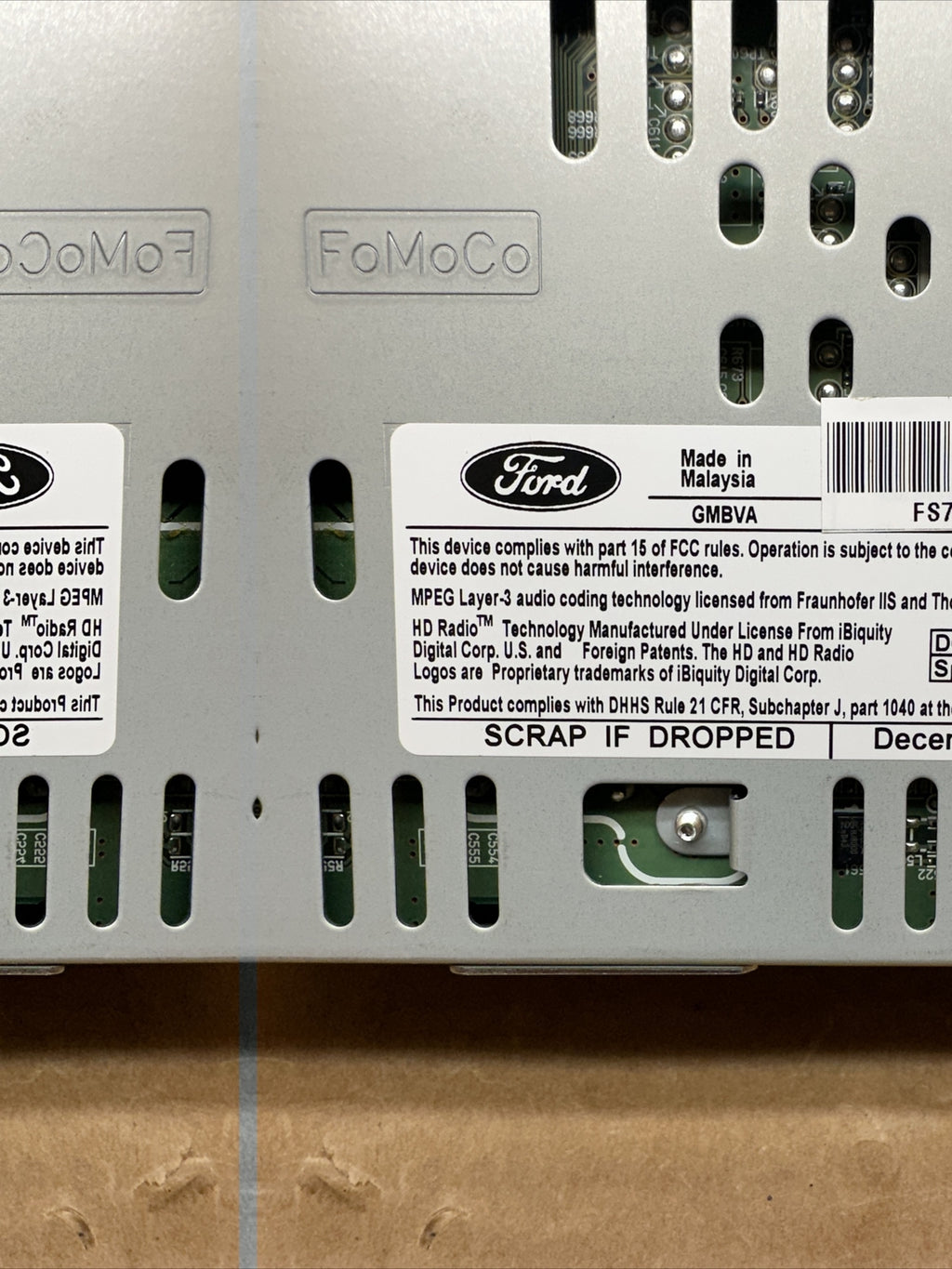 2015 2016 Ford Fusion Radio Receiver Disc Reader FS7T 19C107 CB6