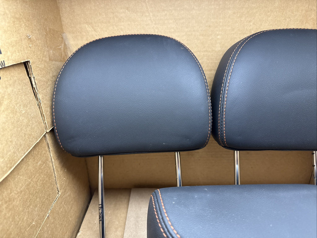 2014 2019 Kia Soul Rear Seat Headrests Head Rest Black Leather Orange Stitching3