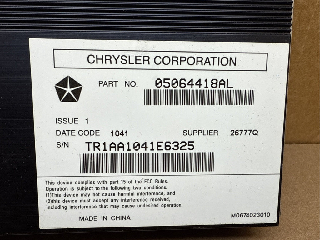 2009 2012 RAM 1500 2500 3500 Radio Audio Amplifier Amp 05064418AL1