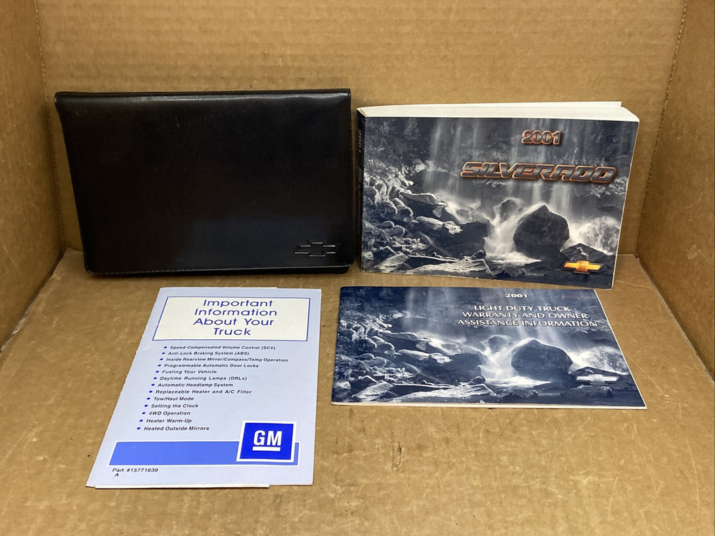 2001 01 Chevy Silverado Owner's Owners Owner Manual Book Guide Set Case OEM0