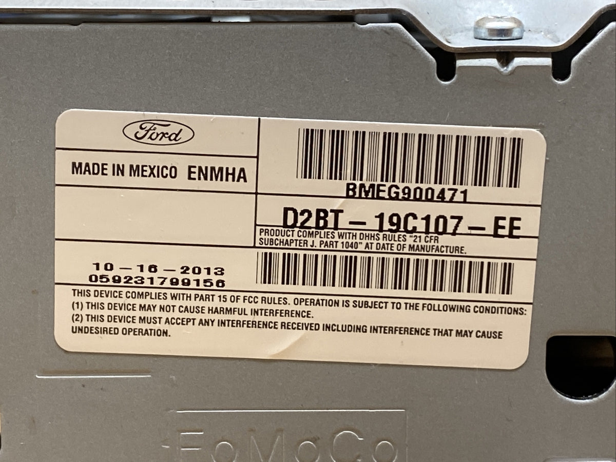 2014 2016 Ford Fiesta Radio CD Player Mechanism Unit D2BT 19C107 EE8