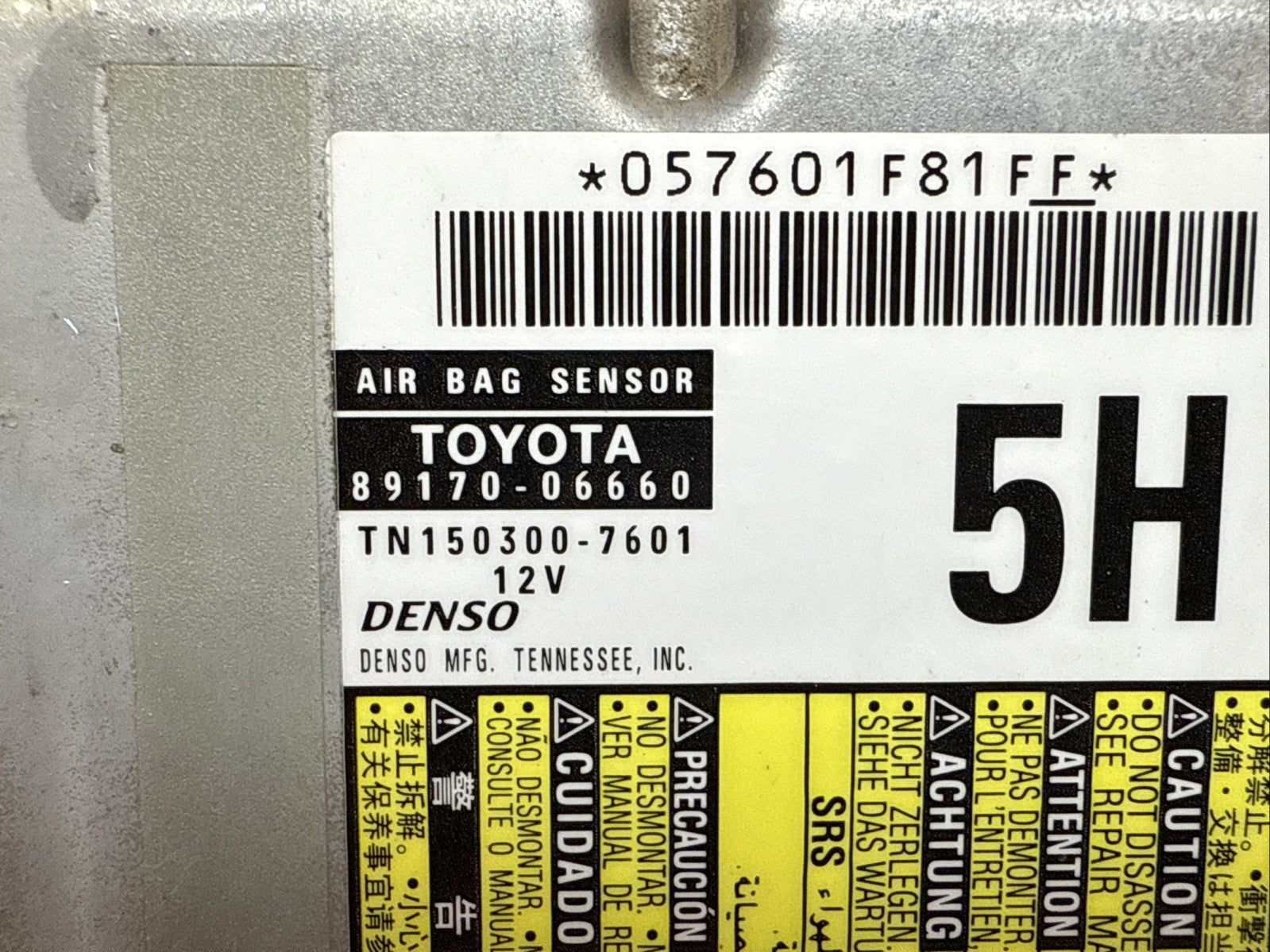 2012 2013 Toyota Camry Air Bag Airbag Control Module Computer 89170 066601