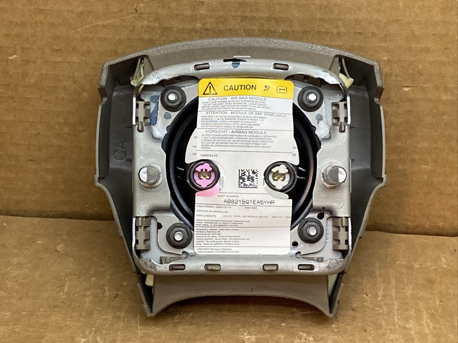 03 06 Sierra Yukon Denali Left Driver Steering Wheel Air Bag Airbag Two Plug6