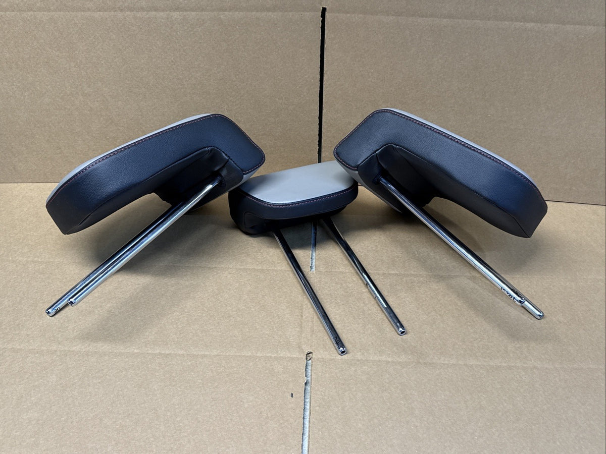 2015 2021 Kia Sedona 3rd Row Rear Head Rest Headrest Set Black Gray Leather8