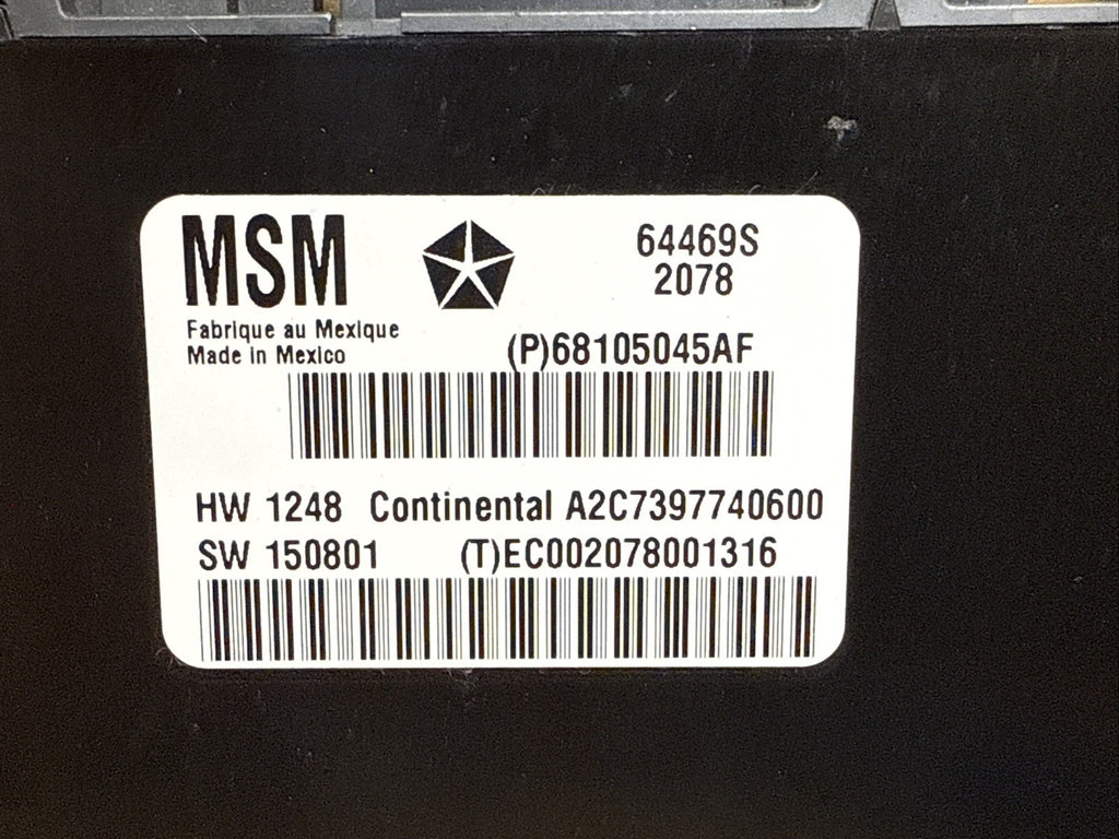 2014 2023 Jeep Cherokee Front Driver Seat Memory Control Module 68105045AF1