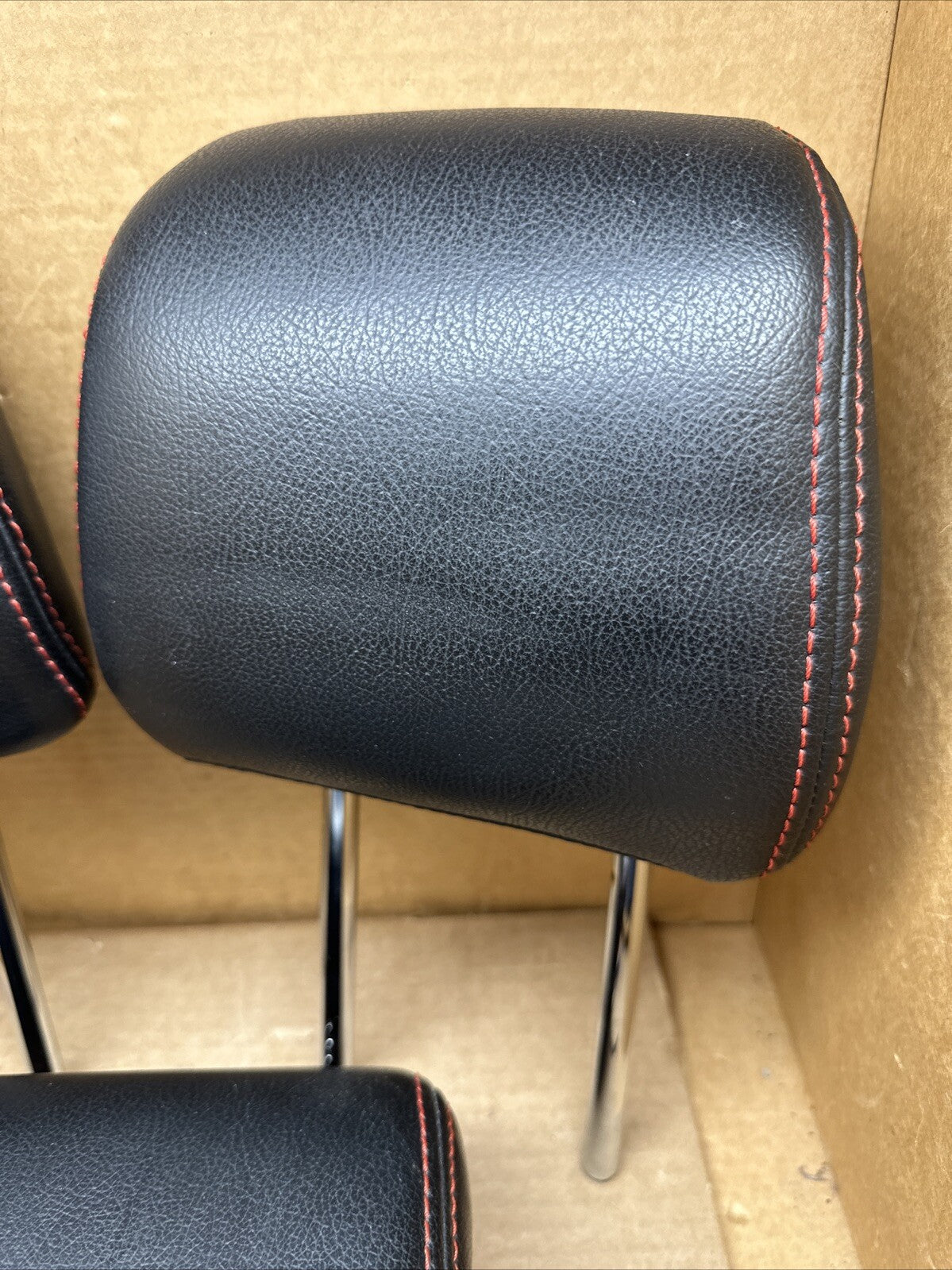 2015 2020 FORD EDGE OEM REAR BACK SEAT HEADRESTS HEAD REST BLACK LEATHER SET 32