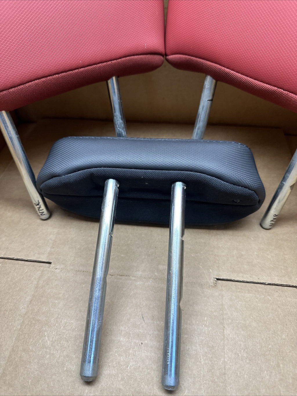 2009 2018 Dodge Ram 1500 Rebel Rear Black Red Leather Head Rest Headrest Set OEM8