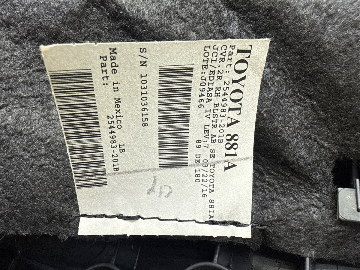 2015-2017 Toyota Camry Rear Back 2nd Right Side Passenger Seat Air Bag Airbag6