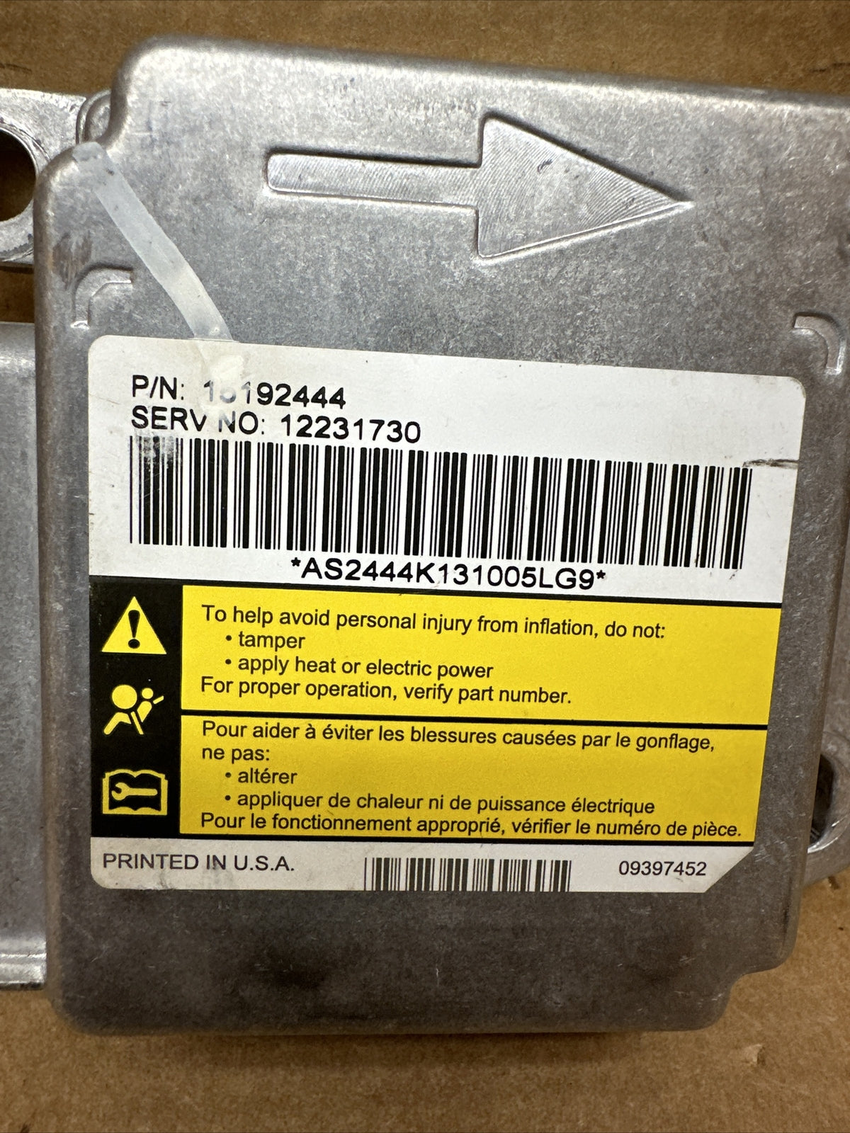 2003 Tahoe Air Bag Airbag Control Module OEM 151924441