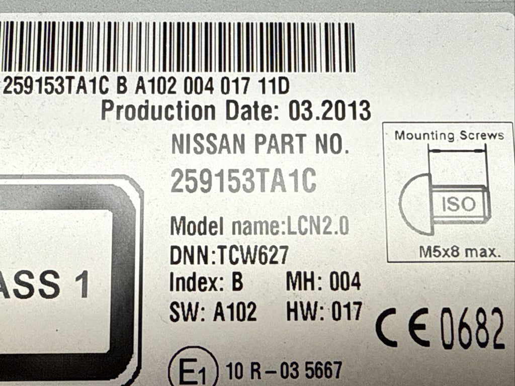 13 16 Nissan Altima Audio Radio Stereo Info Display Touch Screen 259153TA1C8