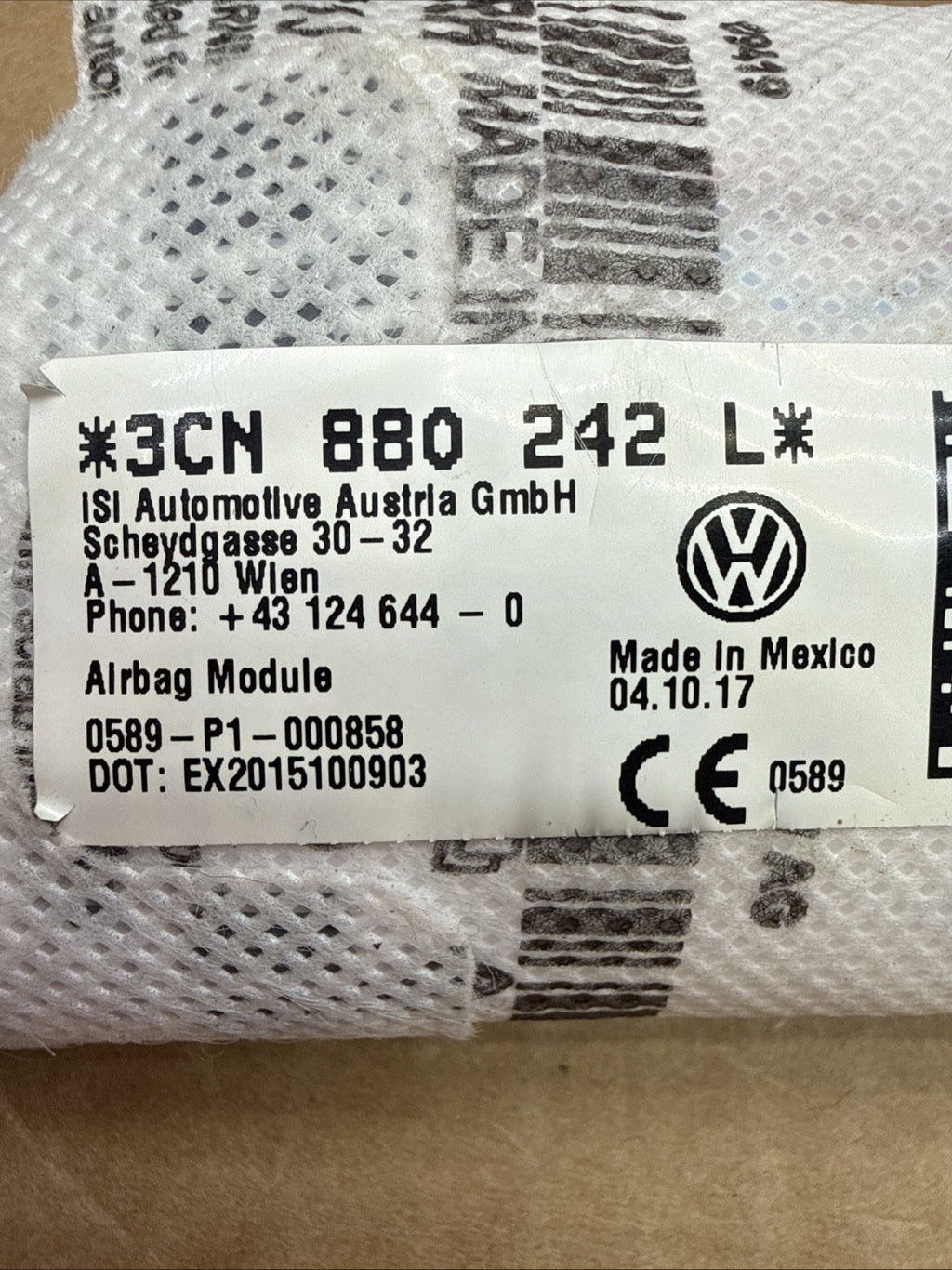 2018-2025 Volkswagen VW Atlas Front Right Side Passenger Seat Air Bag Airbag1