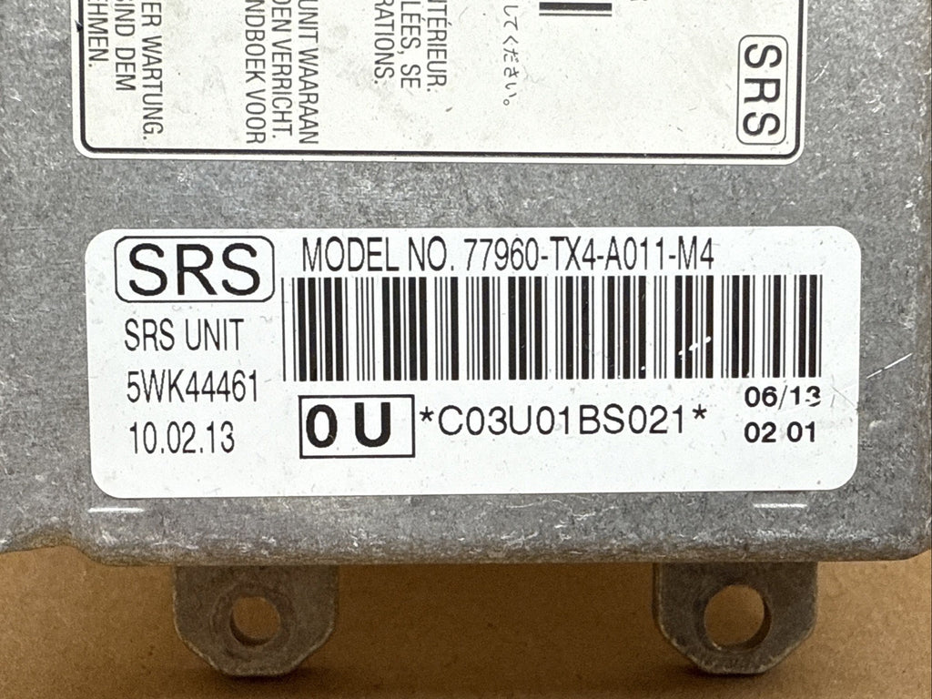 Acura RDX AirBag Air Bag Restraint Control Module 77960 TX4 A011 M41