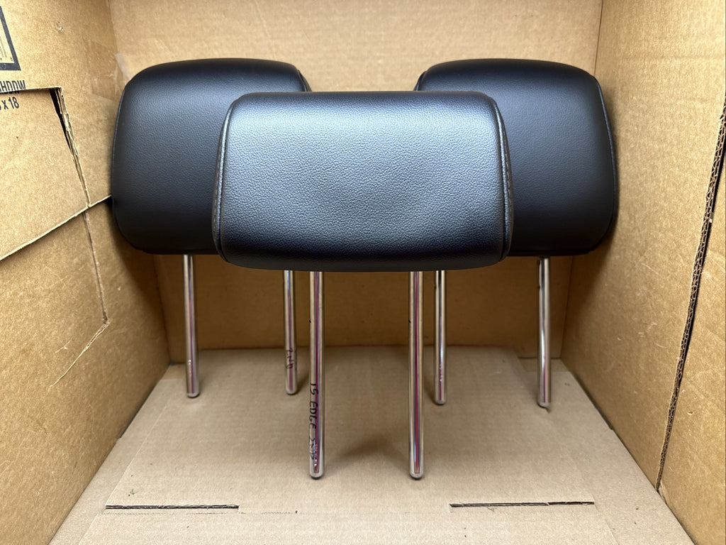 2015 2020 FORD EDGE OEM REAR BACK SEAT HEADRESTS HEAD REST BLACK LEATHER SET 34