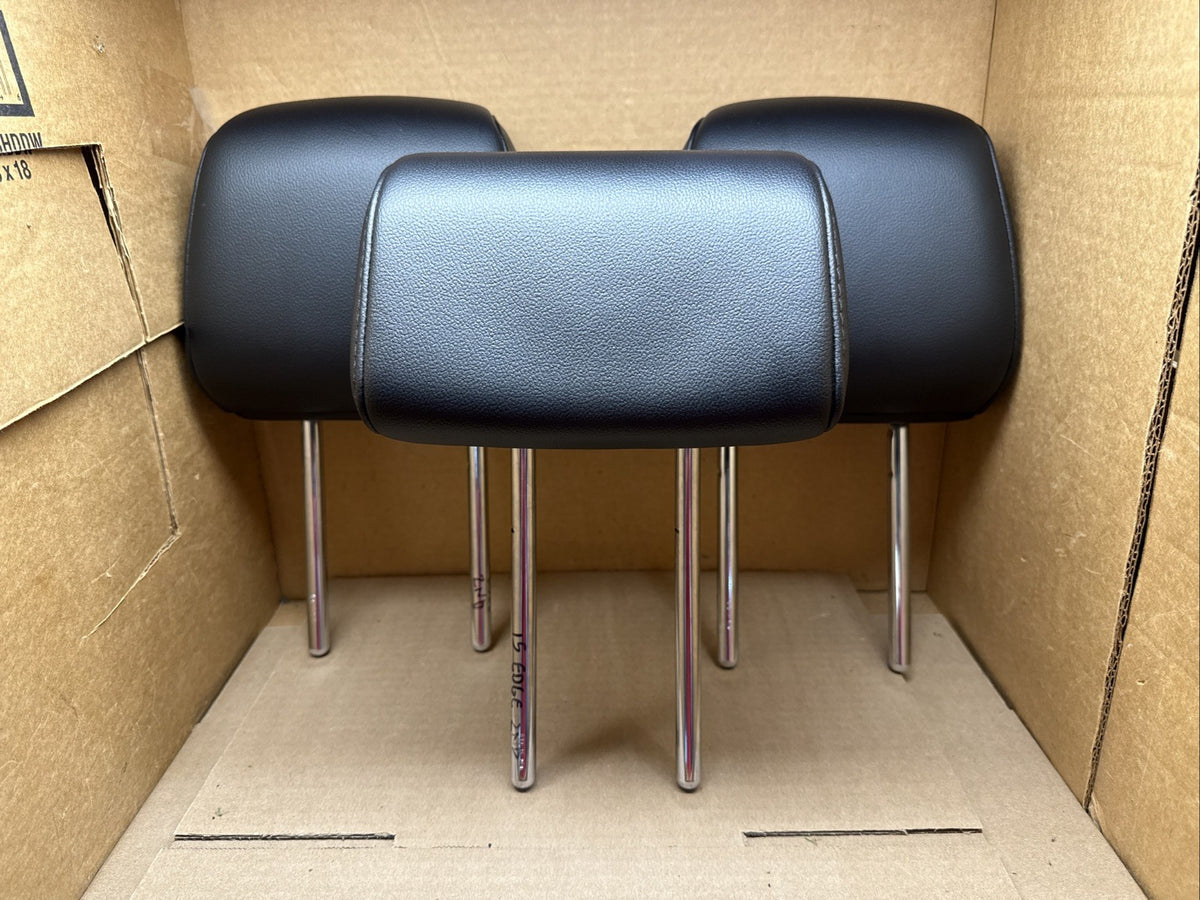 2015 2020 FORD EDGE OEM REAR BACK SEAT HEADRESTS HEAD REST BLACK LEATHER SET 34