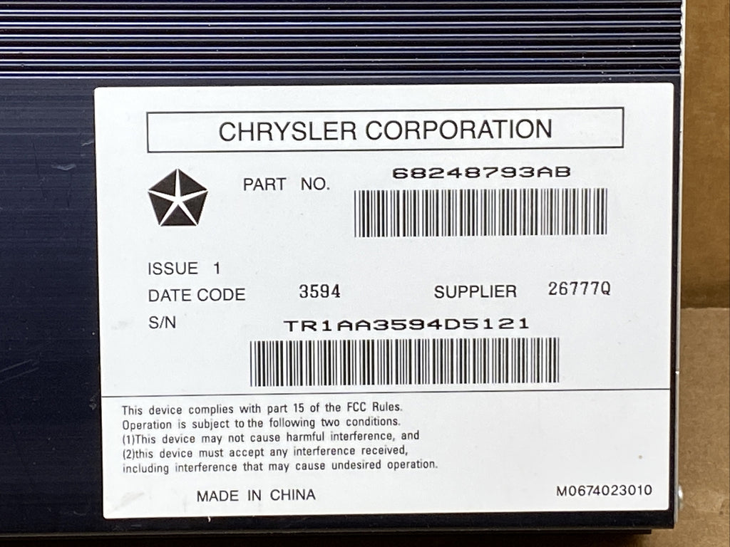 2013 2018 RAM 1500 2500 3500 Radio Audio Amplifier Amp 68248793AB1