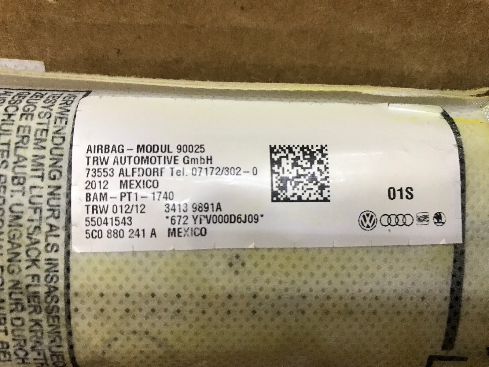 2015 2018 Volkswagen VW Jetta Left Driver Side Seat Air Bag Airbag 5C08802412