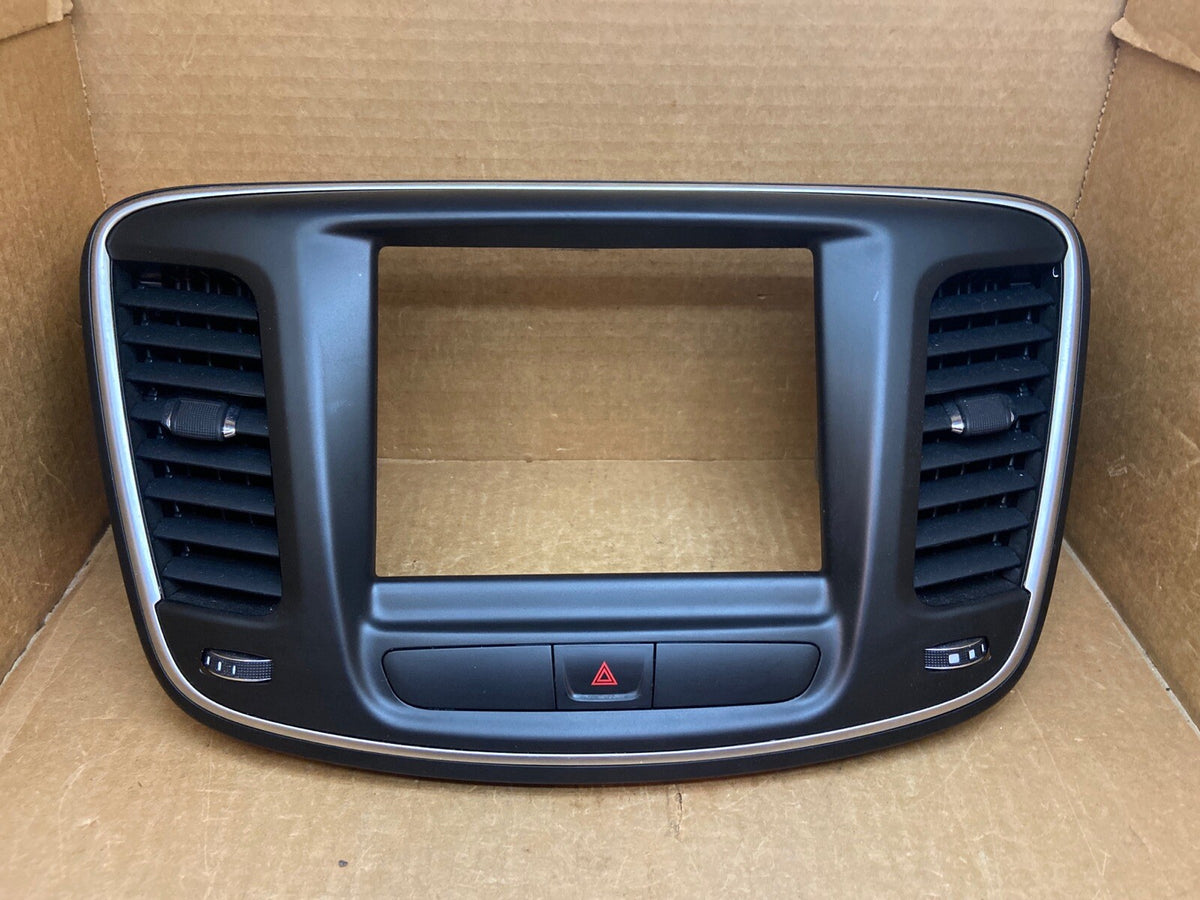 2015 2016 Chrysler 200 Dash Radio Bezel Trim Vent Hazard Surround Black 8.4"0