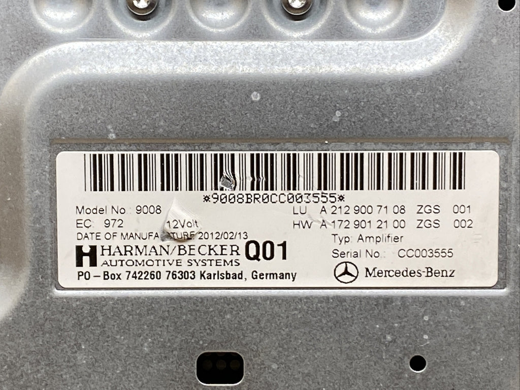 08 17 Mercedes W212 E550 CLS550 CLS500 Amplifier Amp Harman/Becker A21290071082