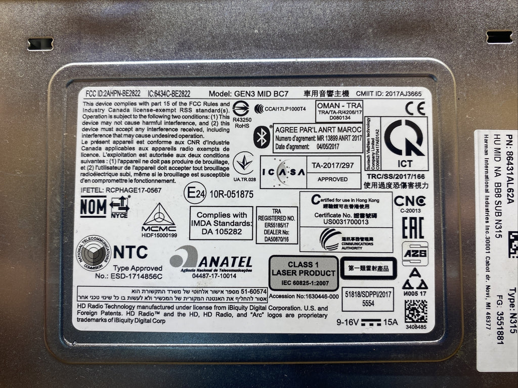 2019 Subaru Legacy Outback Starlink Multimedia APPS Radio Receiver Carplay12