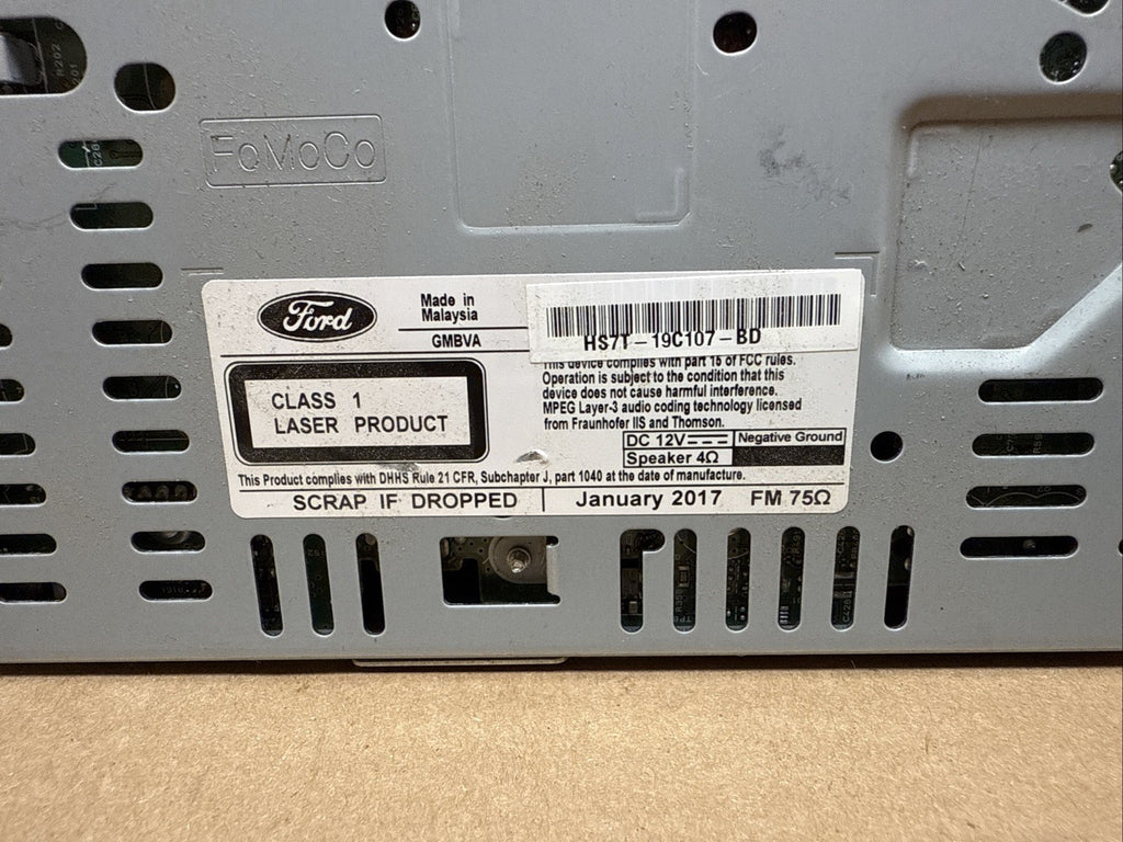 2017 2020 Ford Fusion Radio Receiver CD Player HS7T 19C107 BD7