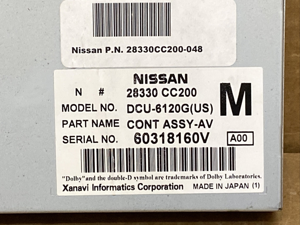 2006 2007 QX56 GPS Navigation Radio Display Control Module 28330 CC2001