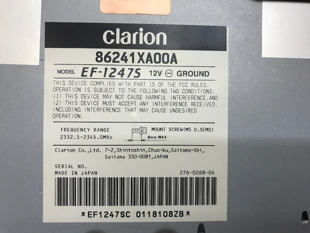 2011 SUBARU LEGACY OUTBACK CLARION XM SATELLITE RADIO MODULE 86241XA00A EF 124752
