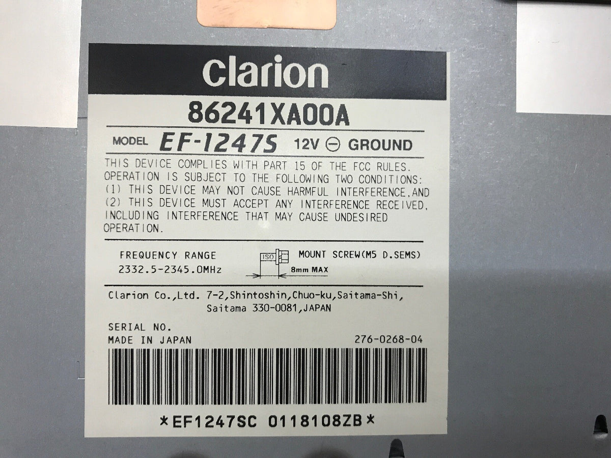 2011 SUBARU LEGACY OUTBACK CLARION XM SATELLITE RADIO MODULE 86241XA00A EF 124752