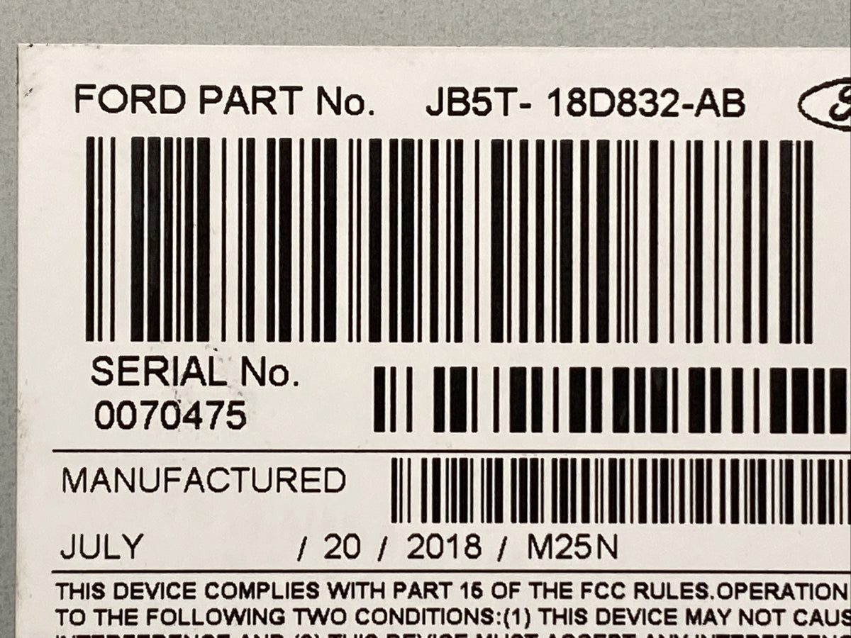 2018 18 Ford Explorer Radio Receiver Module OEM RU 9564L A JB5T 18D832 AB10