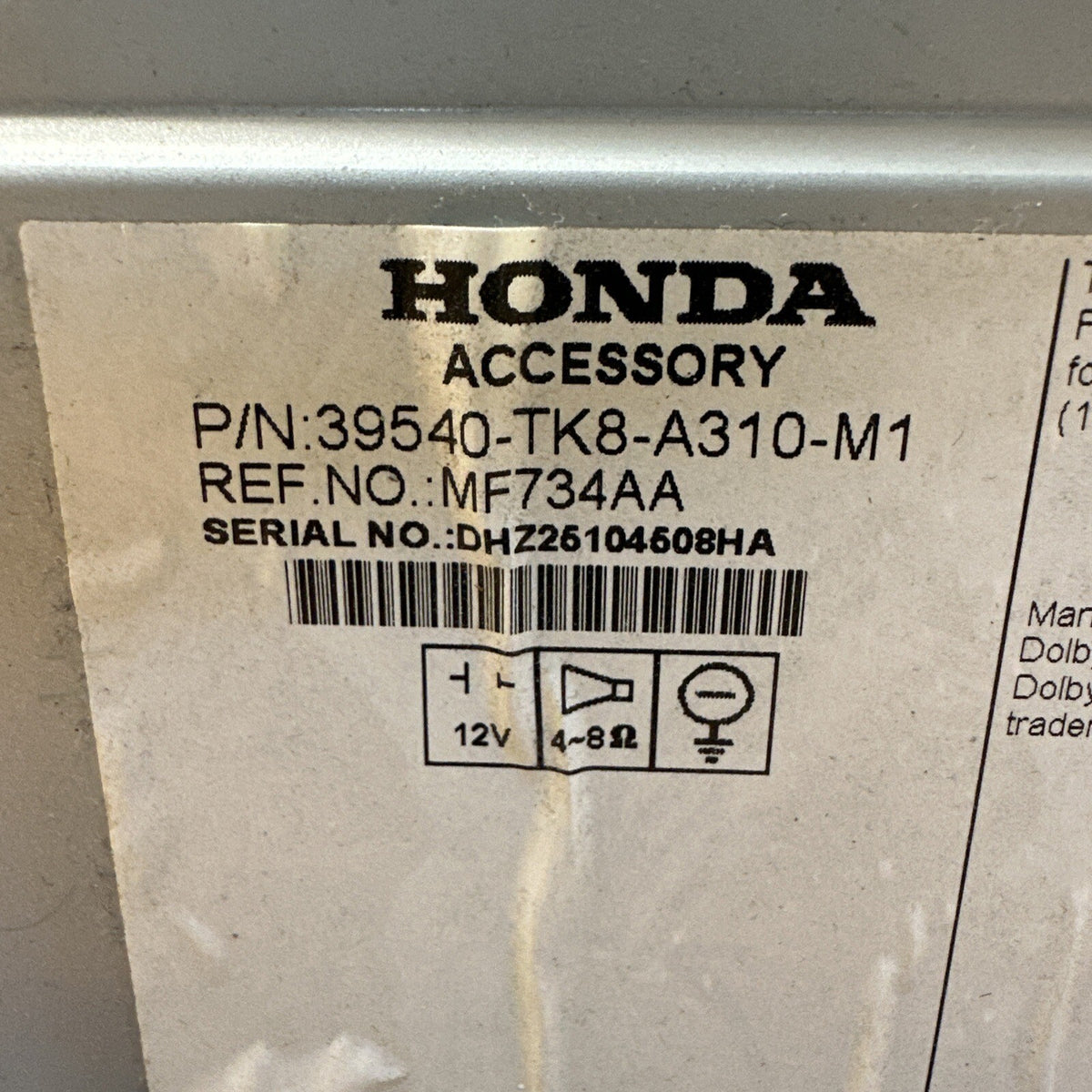 2014 2016 Honda Odyssey Touch Screen Radio Display Unit 39540 TK8 A310 M1 OEM6