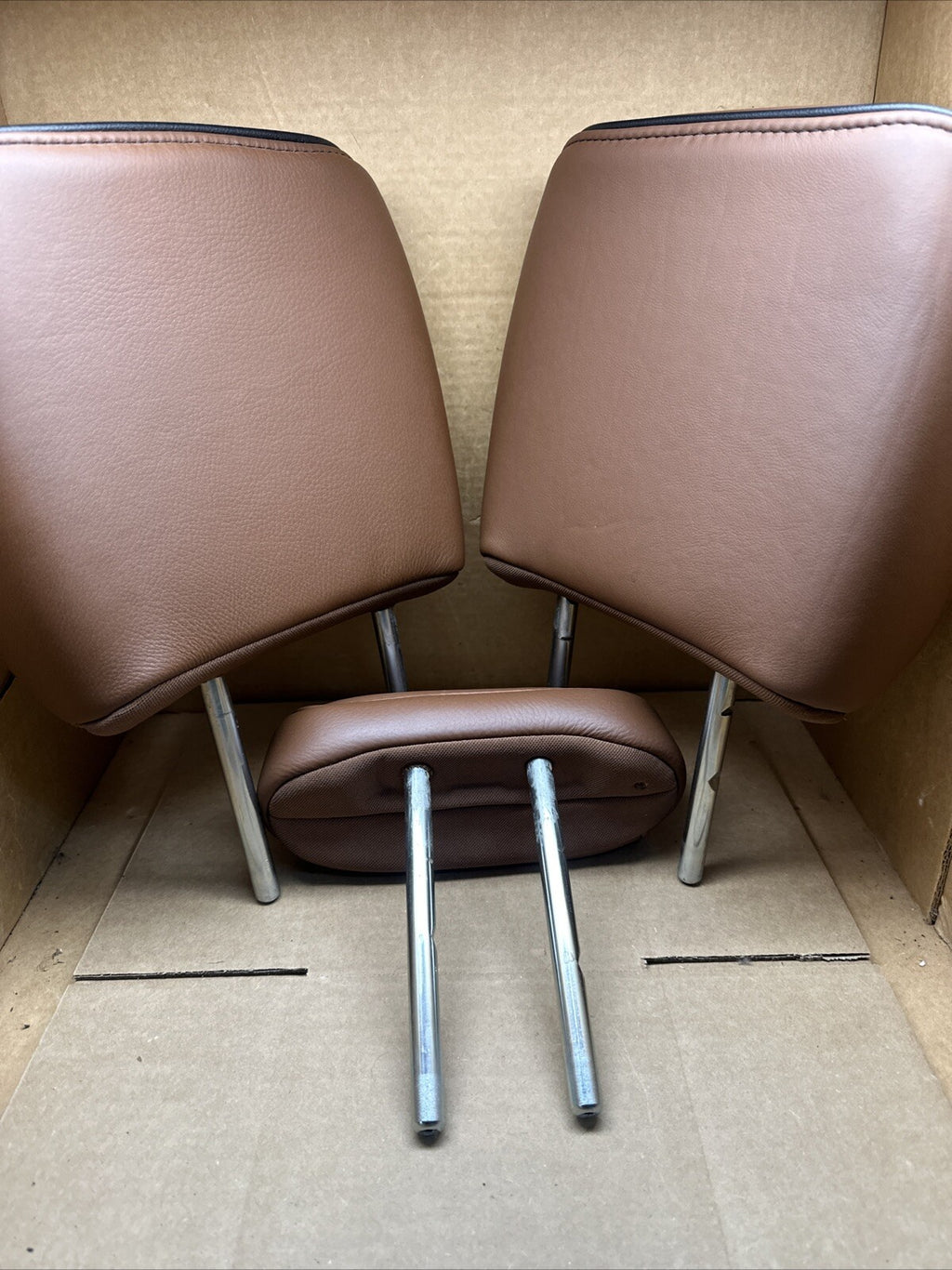 2009 2018 Dodge Ram 1500 2500 3500 Rear Brown Leather Head Rest Headrest Set OEM5