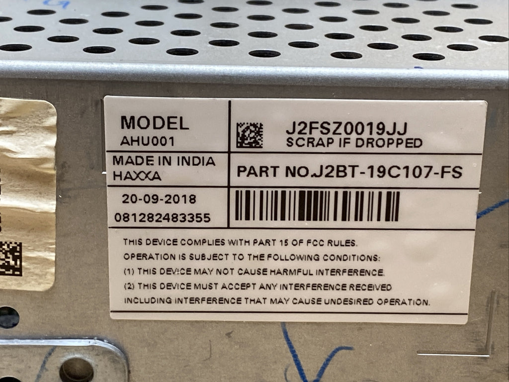 2018 2019 Ford Ecosport Radio Receiver Module J2BT 19C107 FS2