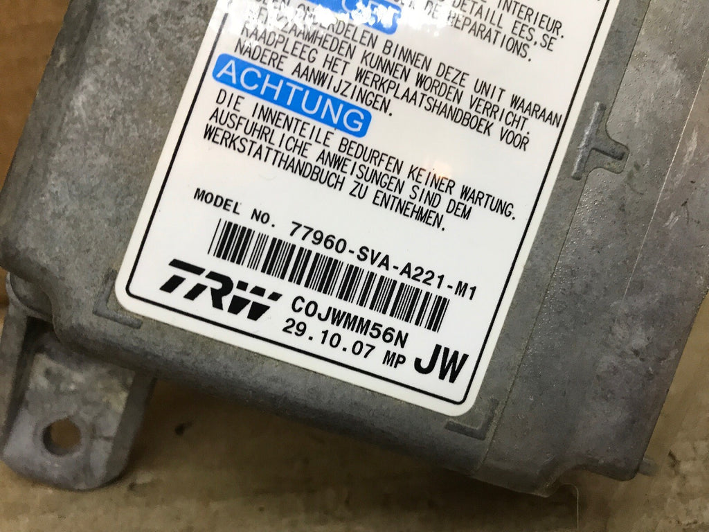 Honda Civic Coupe Air Bag Airbag Computer Control Module 77960 SVA A221 M11