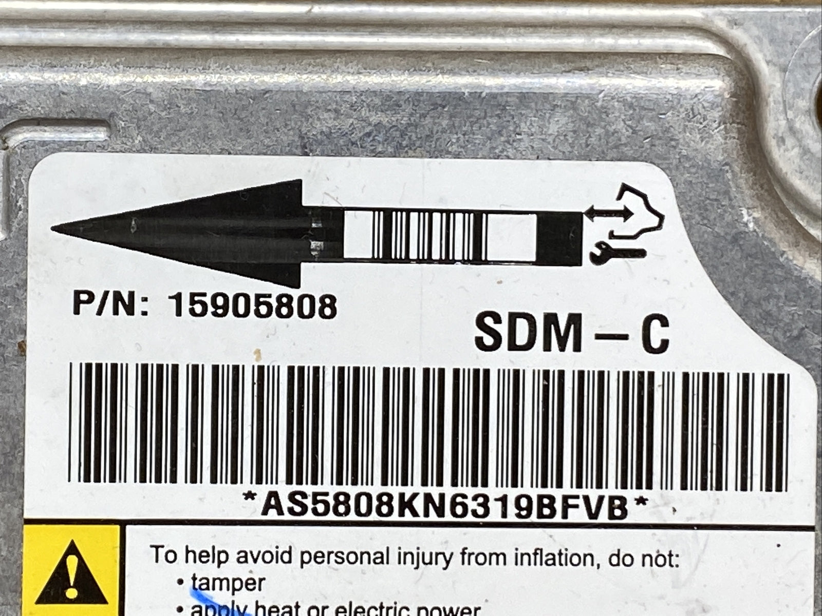 Chevrolet GM Cadillac Airbag Safety Control Module 159058081