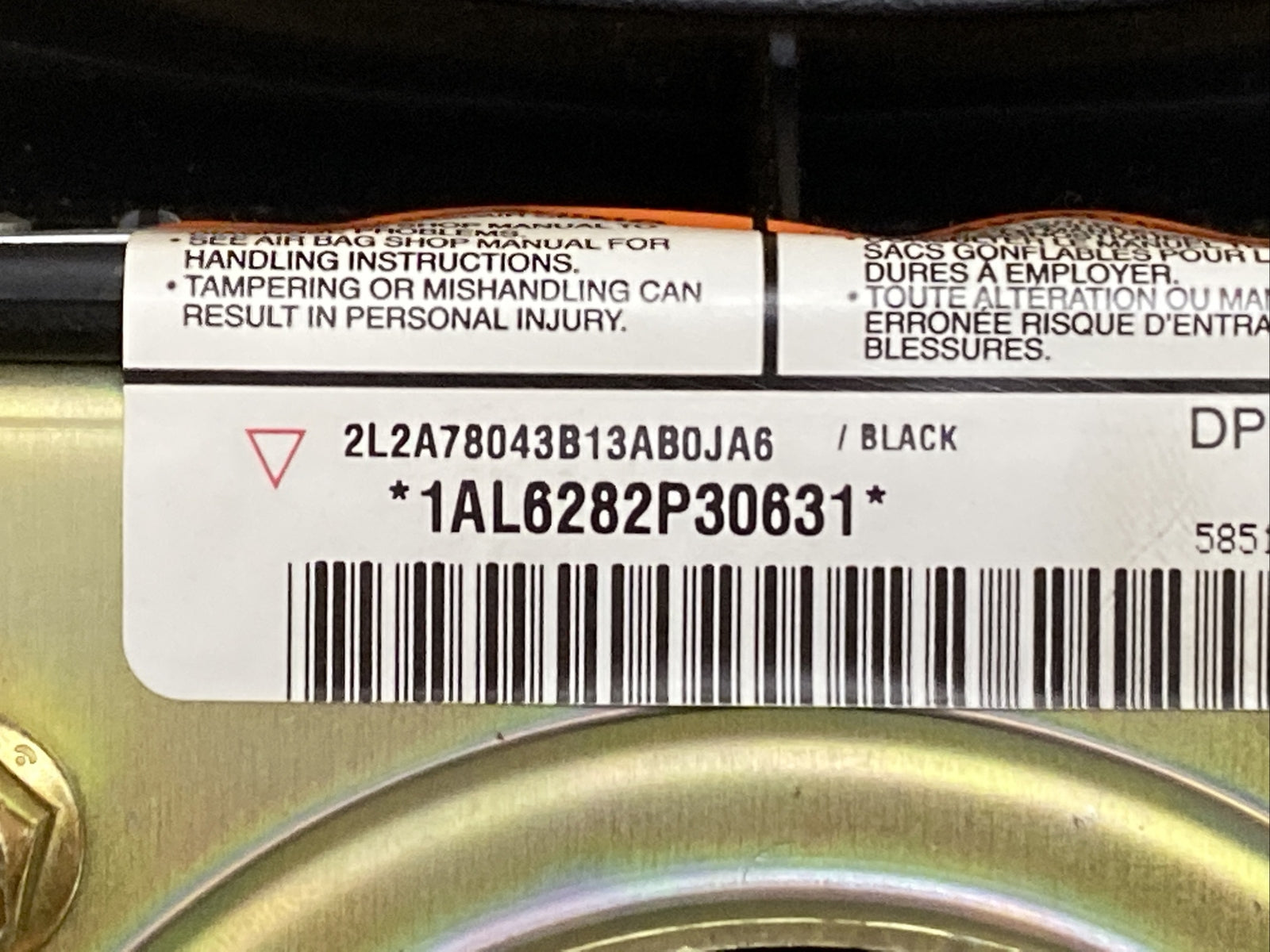 2001 2005 Explorer Front Left Driver Side Steering Wheel Air Bag Airbag Black11