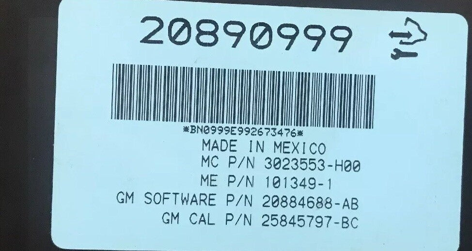 Buick Cadillac Chevrolet GMC Lift Gate Liftgate Control Module 208909991