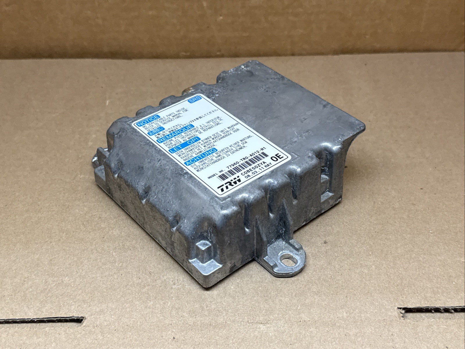 2012 Honda Civic Air Bag Airbag Computer Control Module Unit 77960 TR0 A012 M16