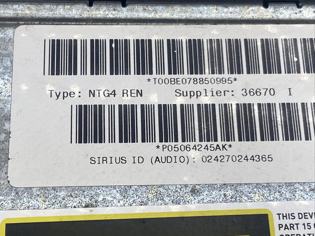 07 14 Dodge Chrysler Jeep Radio CD Dvd MyGig MP3 WMA NTG4 REN P05064245AK10