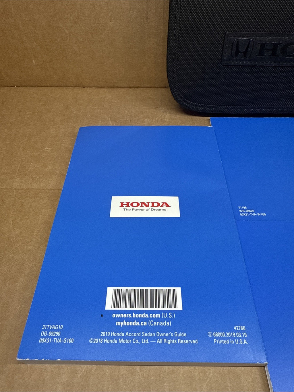 2019 Honda Accord Sedan Owners Manual Warranty With Case 00X31 TVA G1006