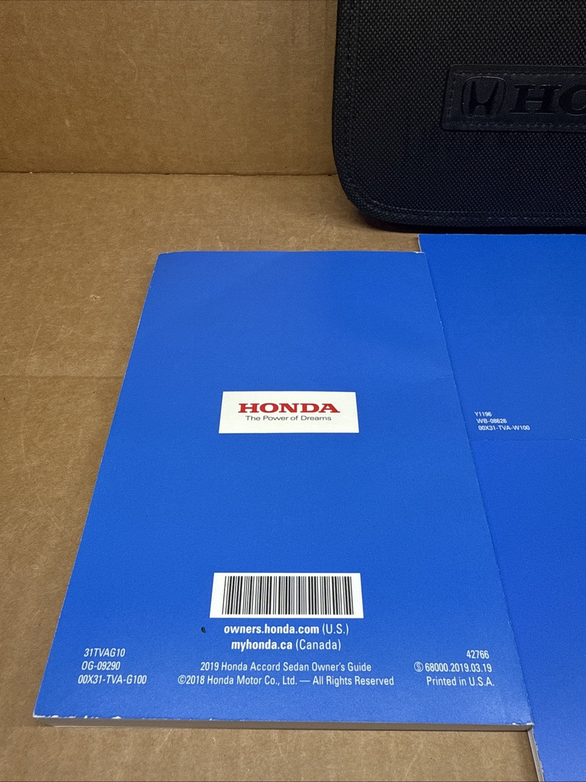 2019 Honda Accord Sedan Owners Manual Warranty With Case 00X31 TVA G1006