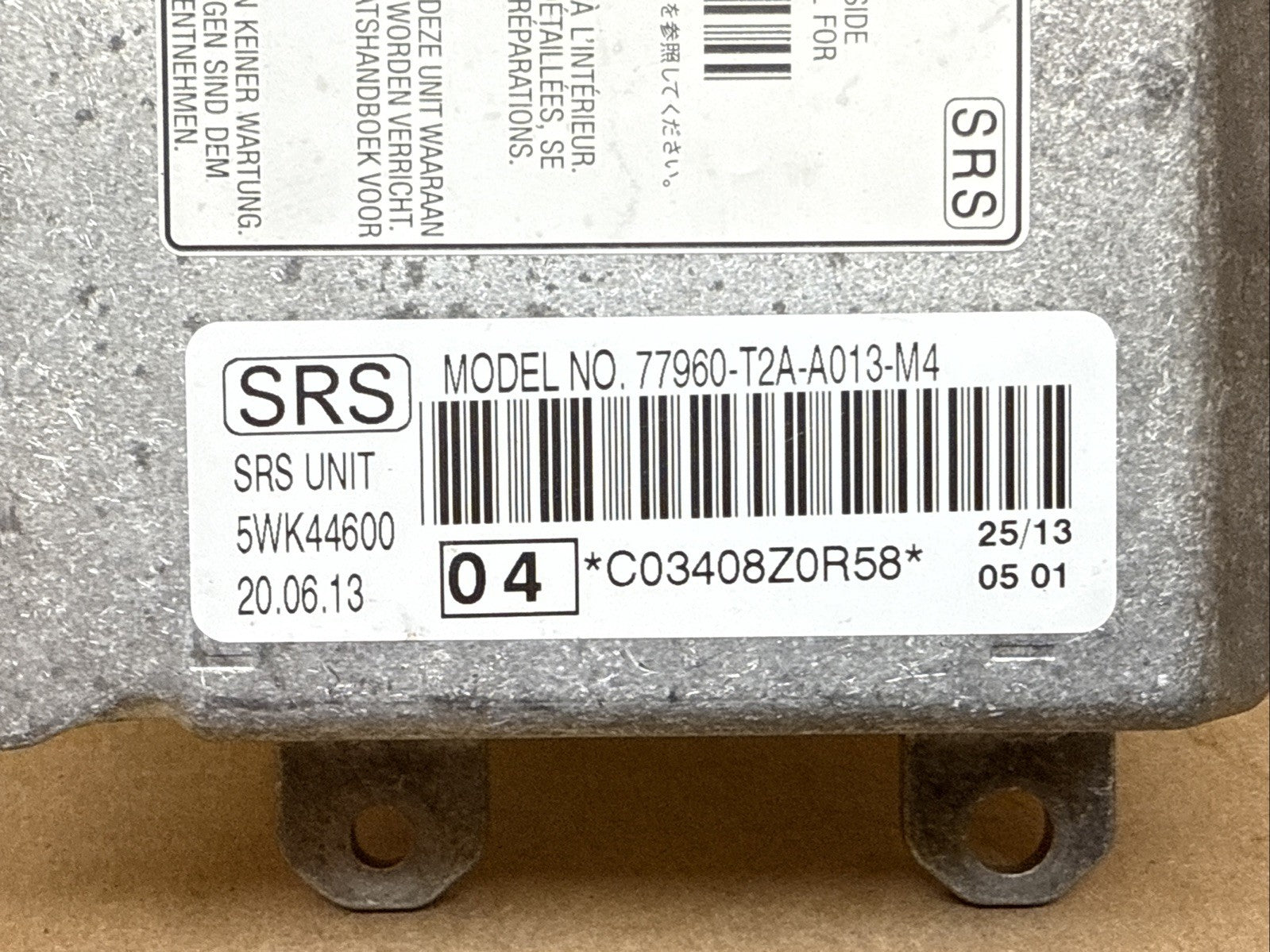 2013 2015 Honda Accord Air Bag Airbag Computer Control Module 77960 T2A A013 M41
