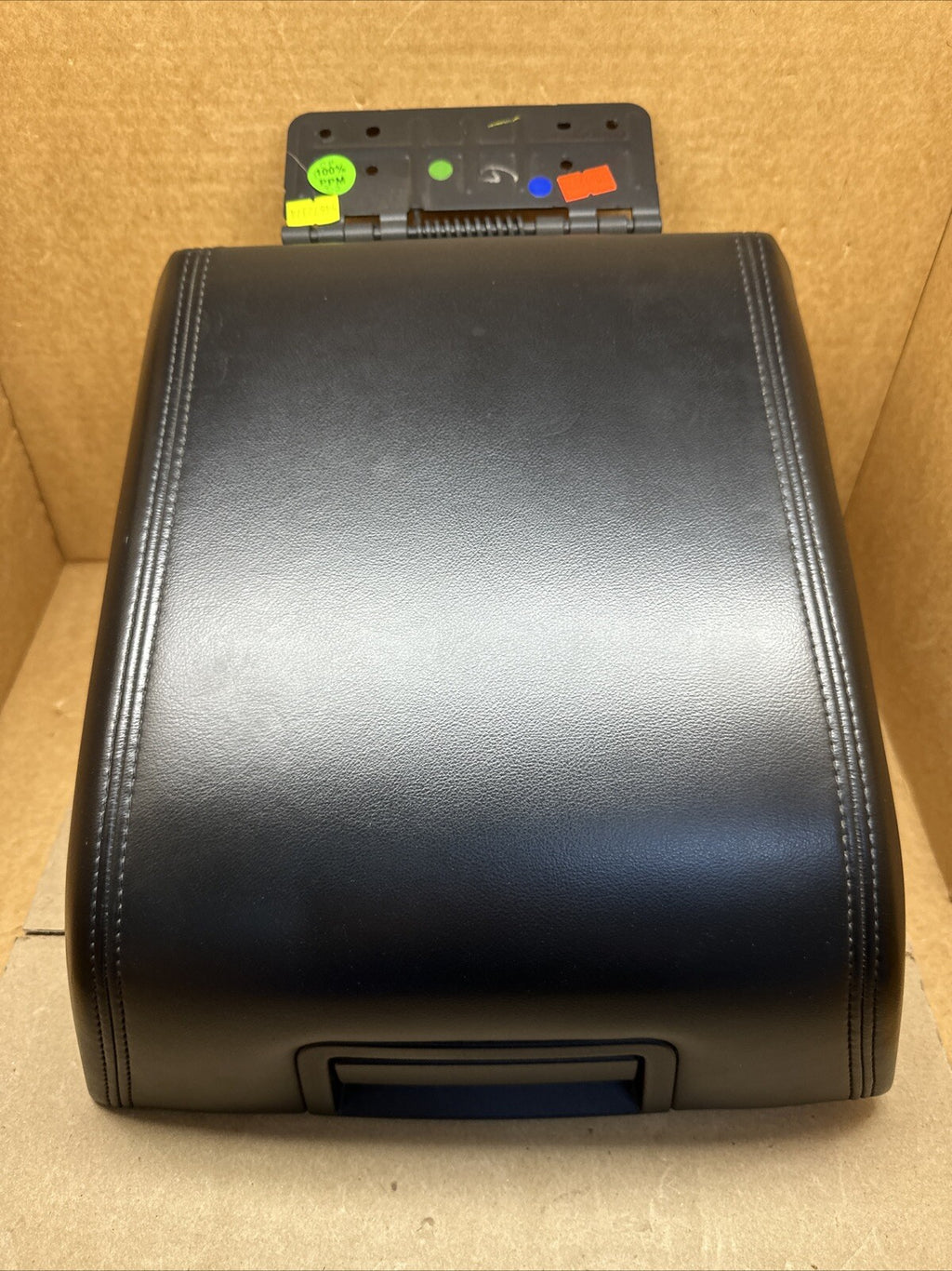 2007 2014 Lincoln Navigator Center Console Cover Lid Arm Rest Black Leather OEM1