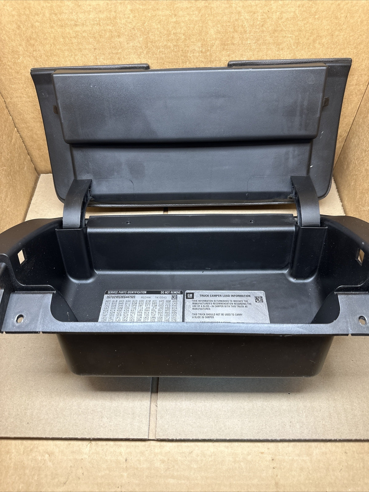 2014 2019 Silverado Sierra Upper Glove Box Glovebox Dash Insert Storage Cocoa3