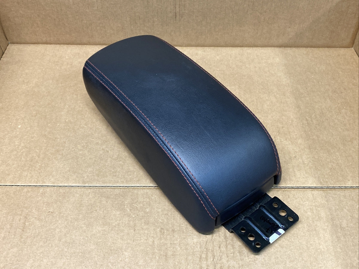 2017 2024 Compass Center Console Lid Cover Arm Rest Armrest Black W/ Red Stitch6