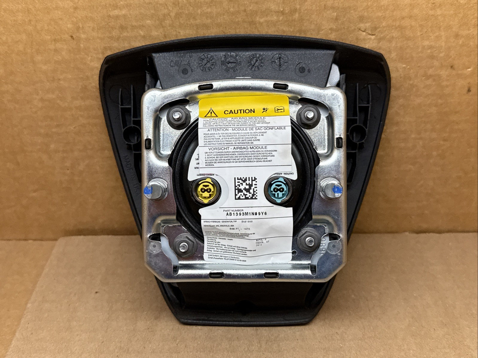 Sierra Yukon Left Driver Side Steering Wheel Air Bag Airbag Aqua Yellow Plugs6