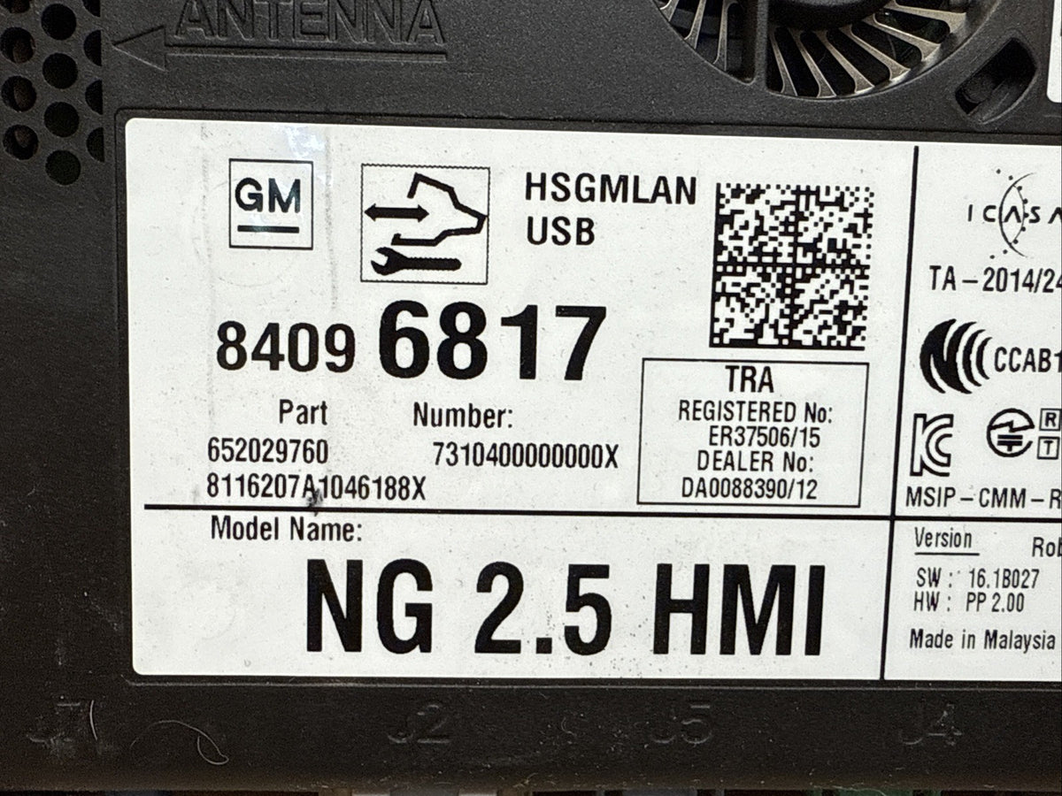 GM HMI Human Machine Interface Control Module 840968171
