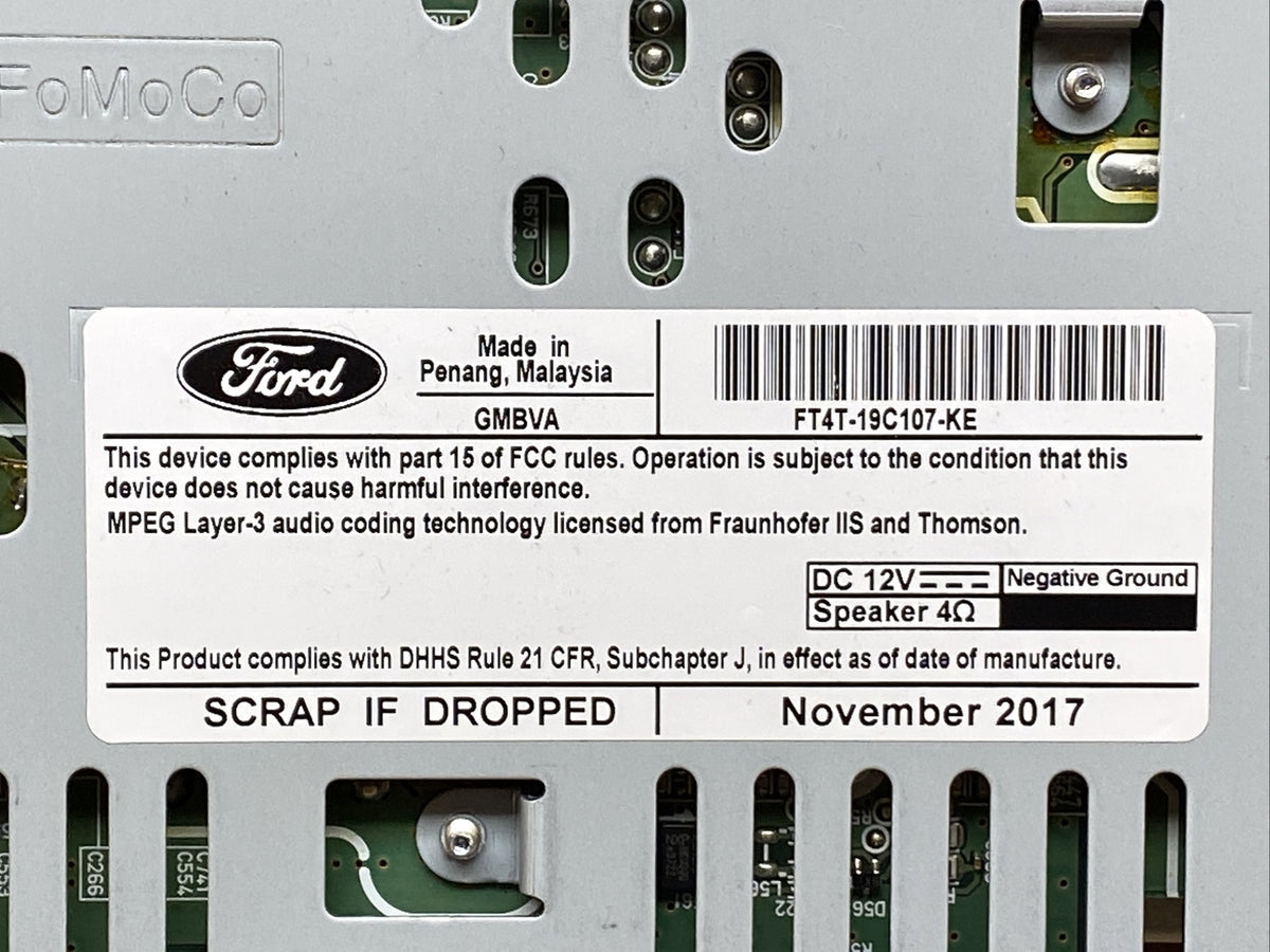 2015 2018 Ford Edge Radio Cd Player Disc Reader OEM FT4T 19C107 KE7